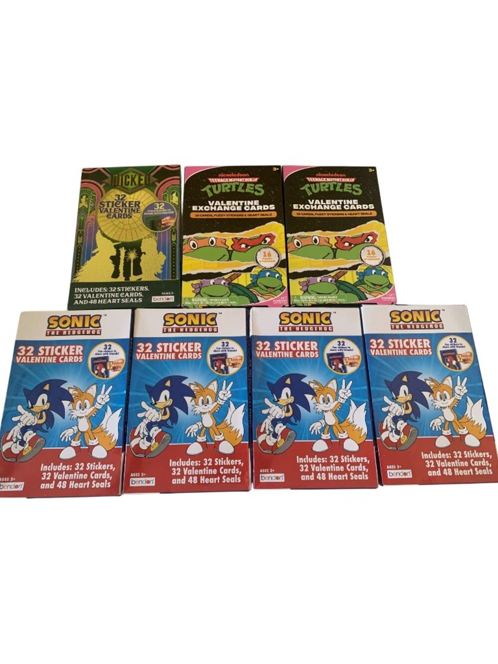 Valentine Cards & Stickers Assorted Sonic Wicked TMNT Stickers Cards Seals